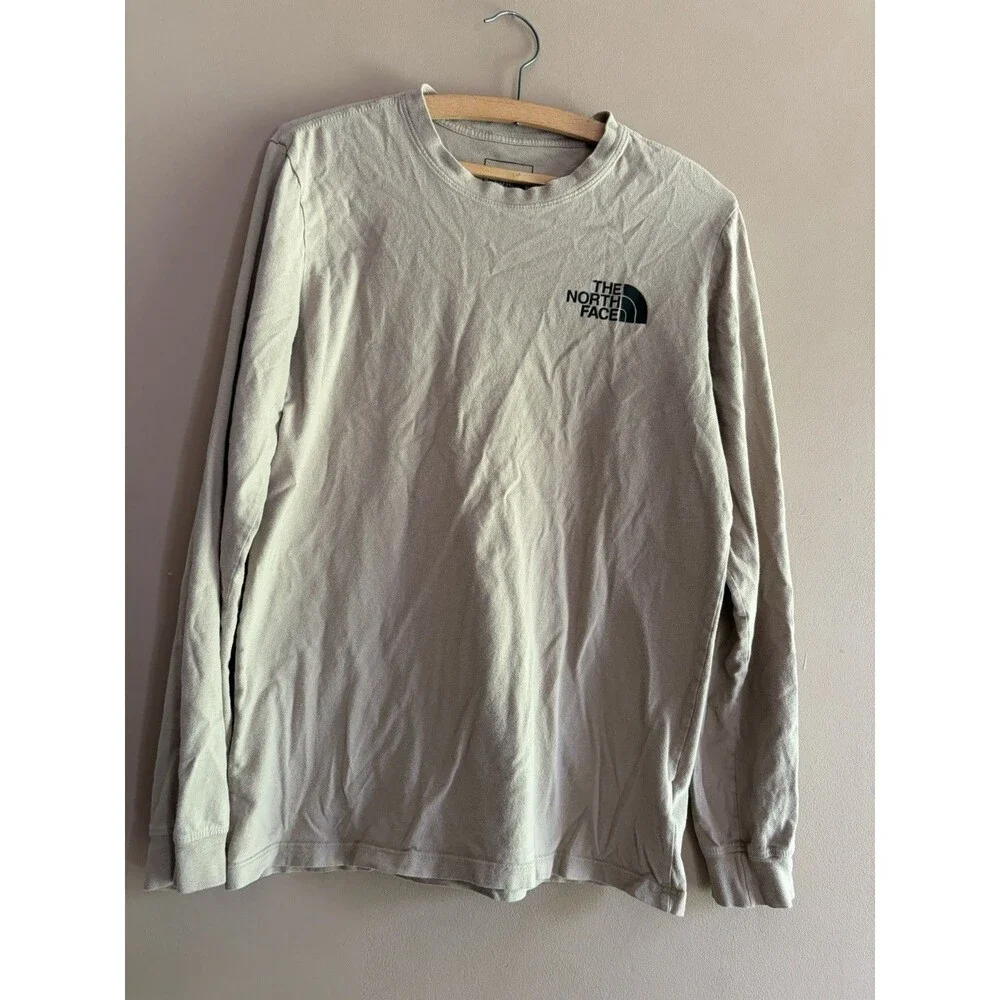The North Face Walls Are Meant For Climbing Lng Sleeve Tan T-Shirt S Mens Cotton